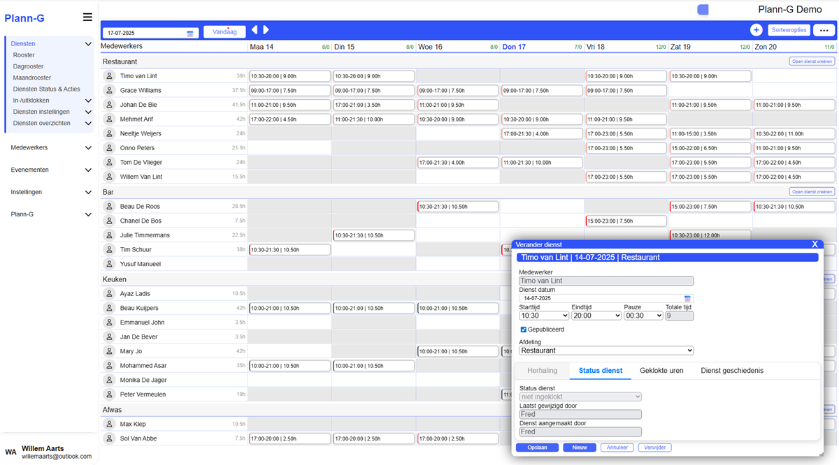 Plann-G Rooster Desktop